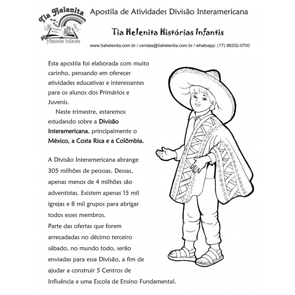 GRÁTIS!! APOSTILA DE ATIVIDADES MÉXICO -  PRODUTO DIGITAL - VOCÊ IMPRIME - CLIQUE NO BOTÃO AMARELO NA DESCRIÇÃO DO PRODUTO