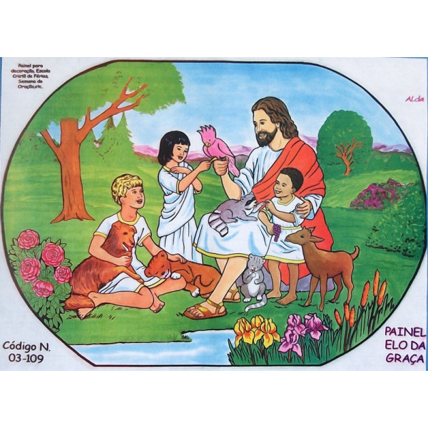 Jesus com crianças - DECORAÇÃO ROL JARDIM PRIMÁRIOS
